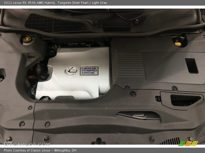 Tungsten Silver Pearl / Light Gray 2011 Lexus RX 450h AWD Hybrid