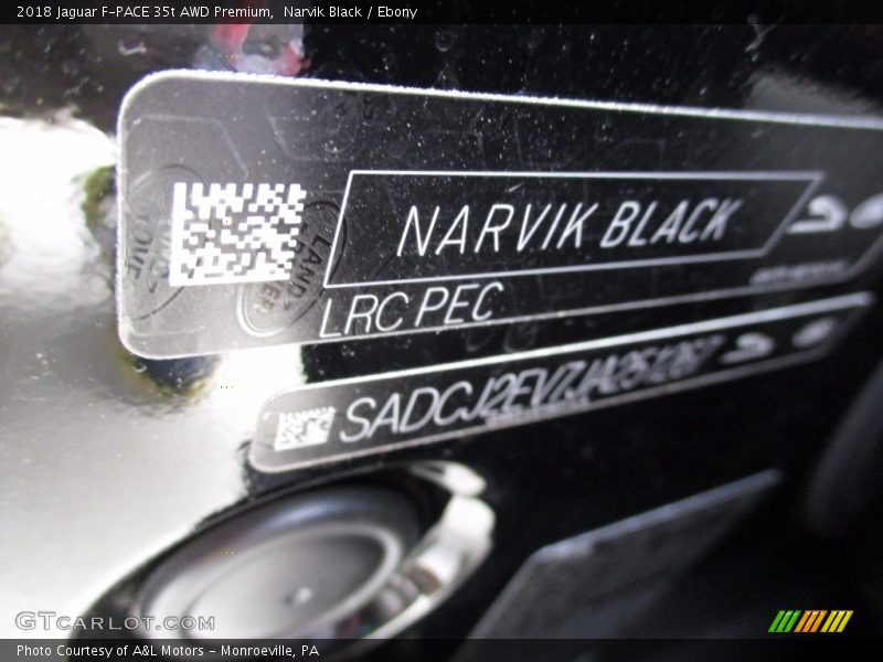 2018 F-PACE 35t AWD Premium Narvik Black Color Code PEC