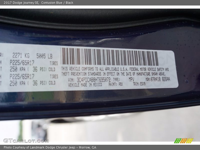 Contusion Blue / Black 2017 Dodge Journey SE