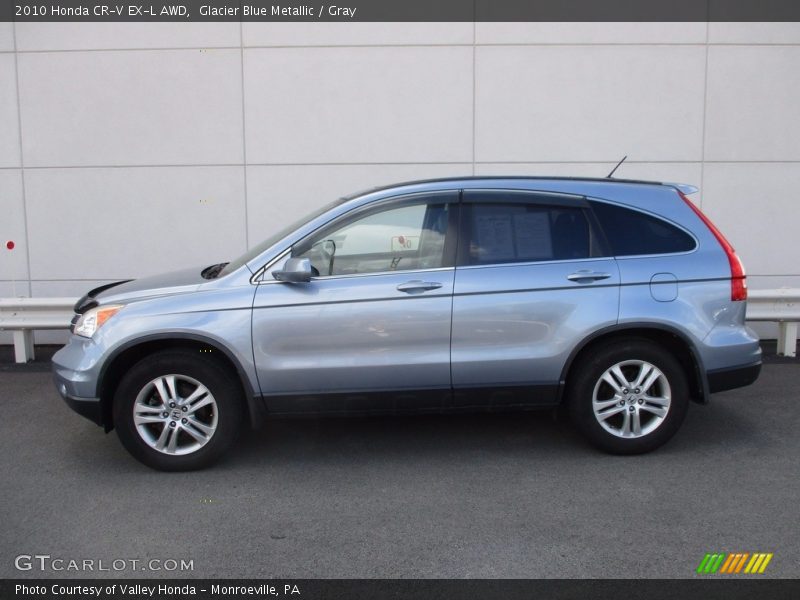 Glacier Blue Metallic / Gray 2010 Honda CR-V EX-L AWD