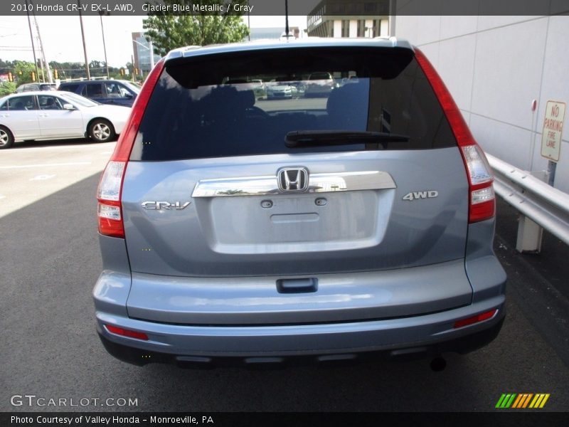 Glacier Blue Metallic / Gray 2010 Honda CR-V EX-L AWD