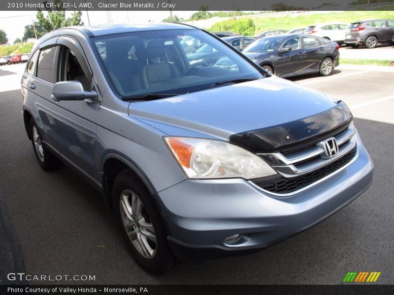 Glacier Blue Metallic / Gray 2010 Honda CR-V EX-L AWD
