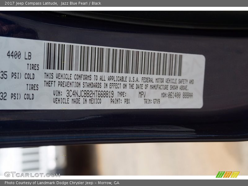 Jazz Blue Pearl / Black 2017 Jeep Compass Latitude