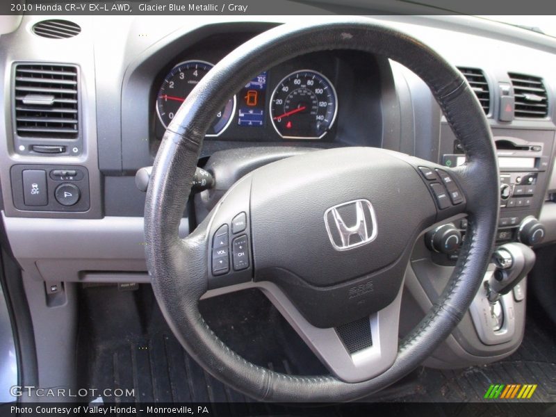 Glacier Blue Metallic / Gray 2010 Honda CR-V EX-L AWD