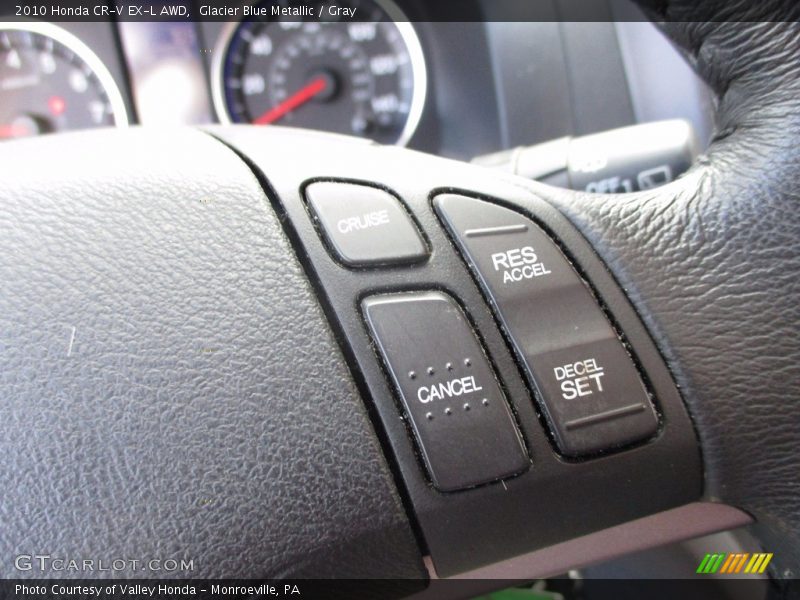 Glacier Blue Metallic / Gray 2010 Honda CR-V EX-L AWD