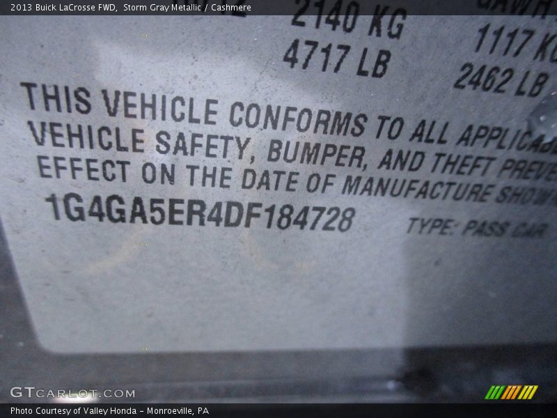 Storm Gray Metallic / Cashmere 2013 Buick LaCrosse FWD