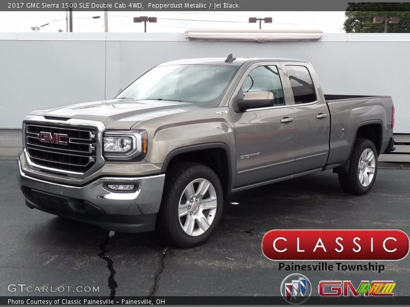 Pepperdust Metallic / Jet Black 2017 GMC Sierra 1500 SLE Double Cab 4WD