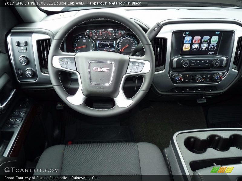 Pepperdust Metallic / Jet Black 2017 GMC Sierra 1500 SLE Double Cab 4WD