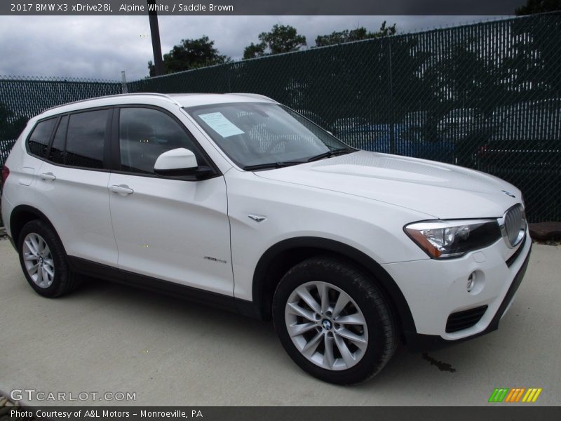 Alpine White / Saddle Brown 2017 BMW X3 xDrive28i