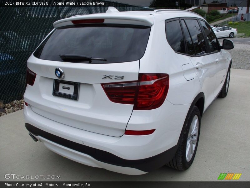 Alpine White / Saddle Brown 2017 BMW X3 xDrive28i