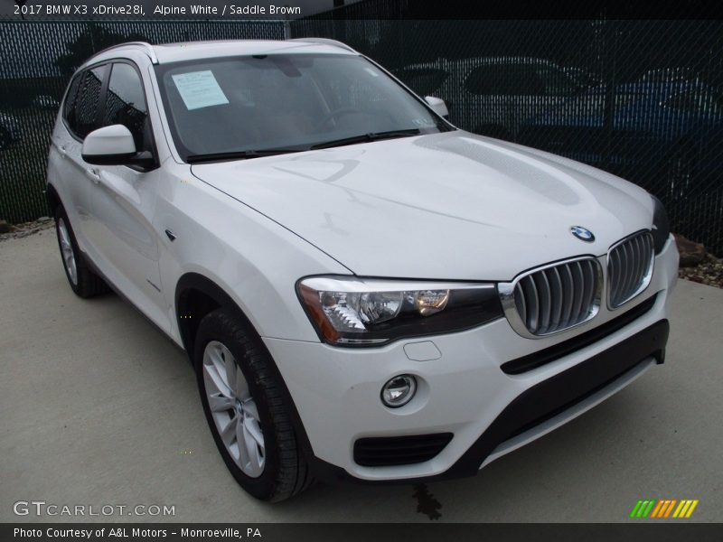 Alpine White / Saddle Brown 2017 BMW X3 xDrive28i
