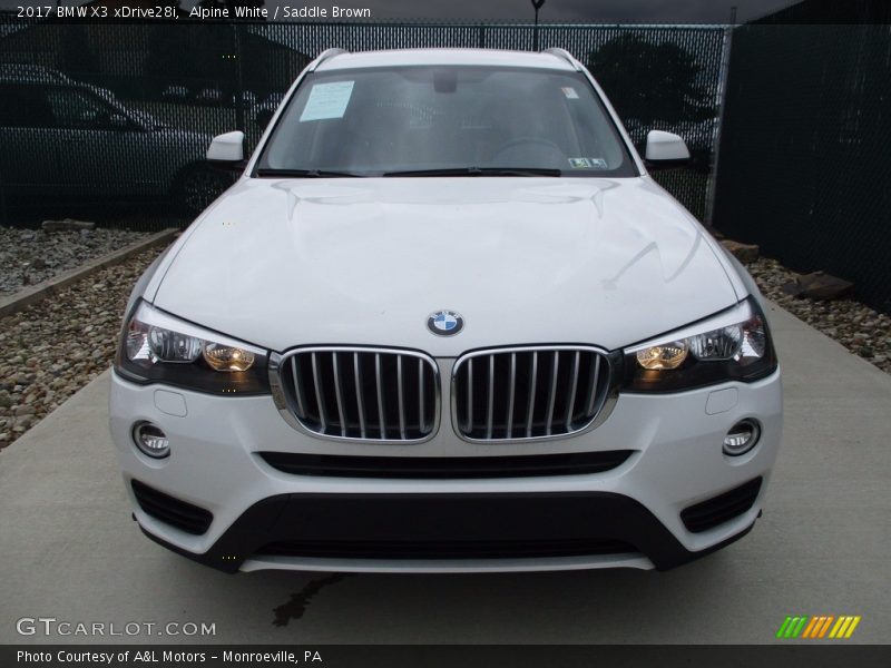 Alpine White / Saddle Brown 2017 BMW X3 xDrive28i