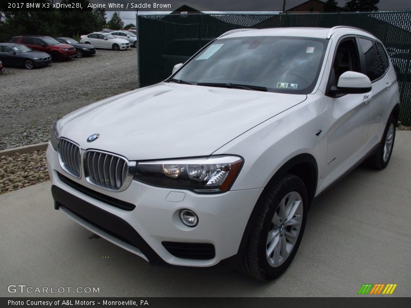 Alpine White / Saddle Brown 2017 BMW X3 xDrive28i