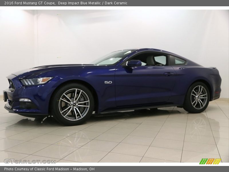 Deep Impact Blue Metallic / Dark Ceramic 2016 Ford Mustang GT Coupe