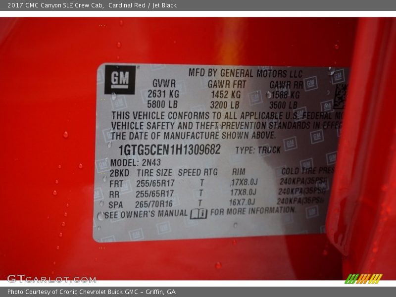 Cardinal Red / Jet Black 2017 GMC Canyon SLE Crew Cab