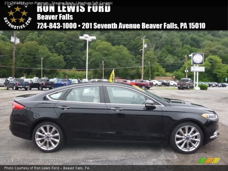 Shadow Black / Medium Soft Ceramic 2017 Ford Fusion Platinum