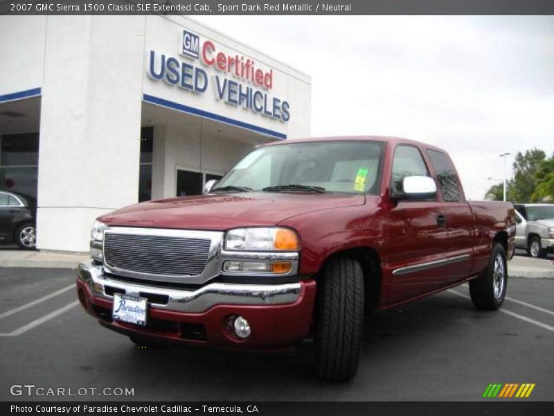 Sport Dark Red Metallic / Neutral 2007 GMC Sierra 1500 Classic SLE Extended Cab