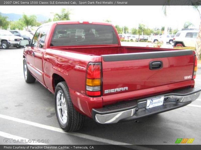 Sport Dark Red Metallic / Neutral 2007 GMC Sierra 1500 Classic SLE Extended Cab