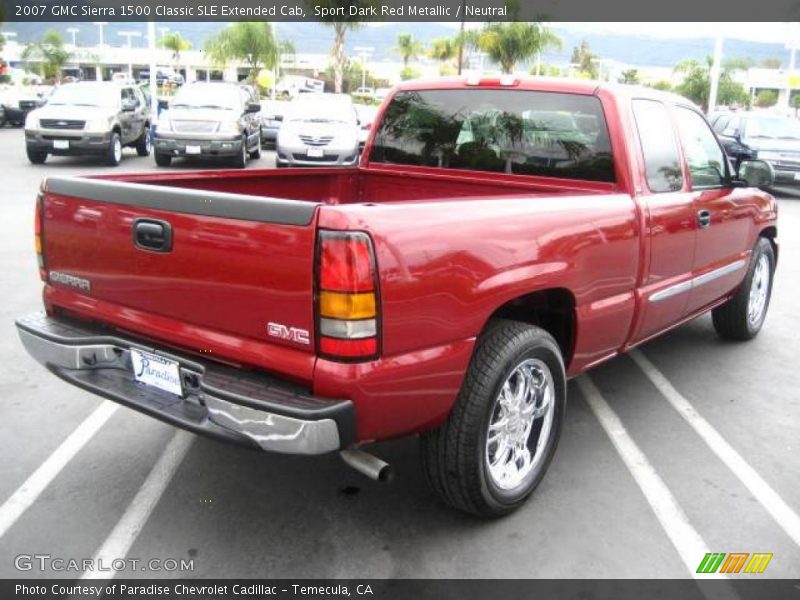 Sport Dark Red Metallic / Neutral 2007 GMC Sierra 1500 Classic SLE Extended Cab