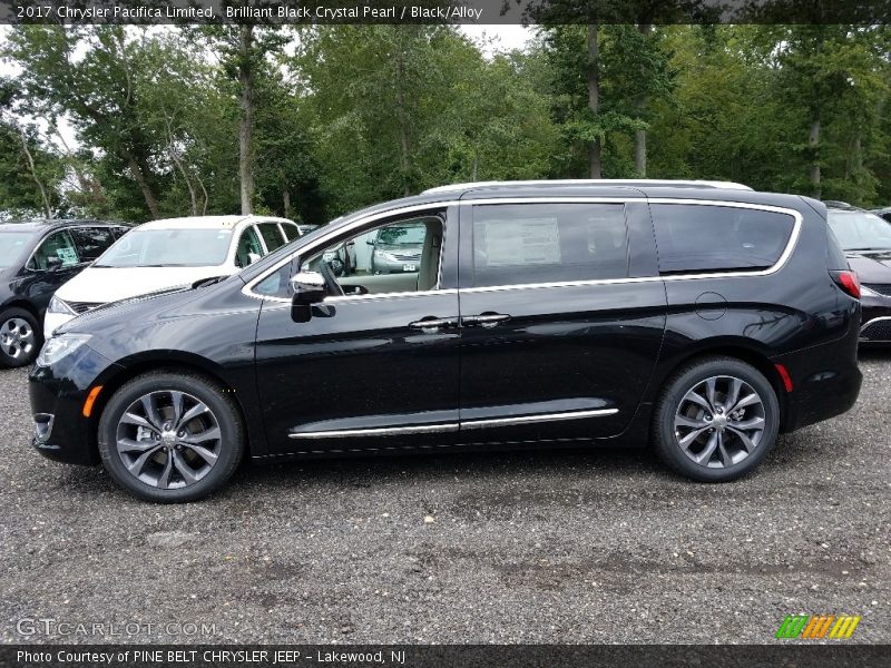 Brilliant Black Crystal Pearl / Black/Alloy 2017 Chrysler Pacifica Limited