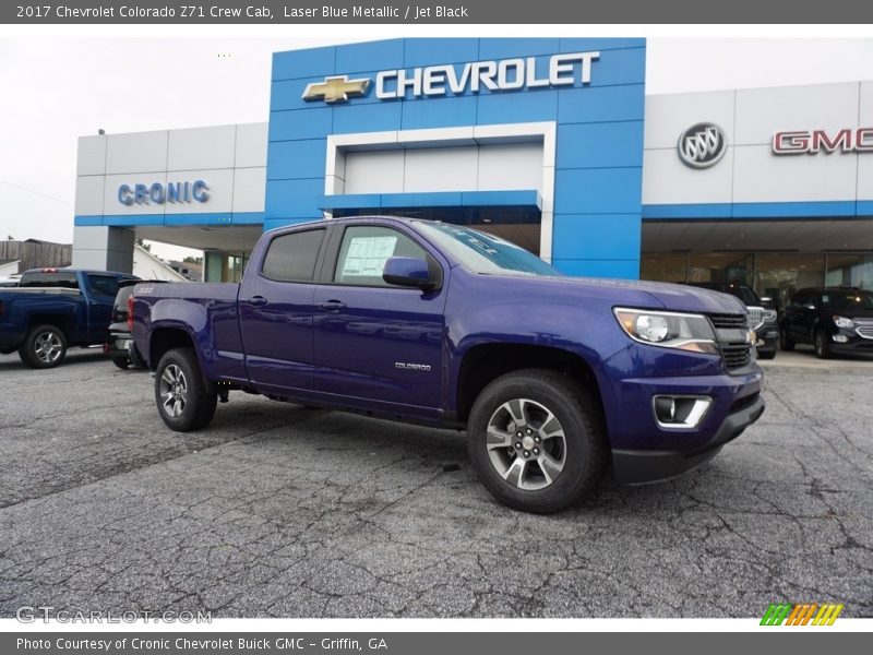Laser Blue Metallic / Jet Black 2017 Chevrolet Colorado Z71 Crew Cab