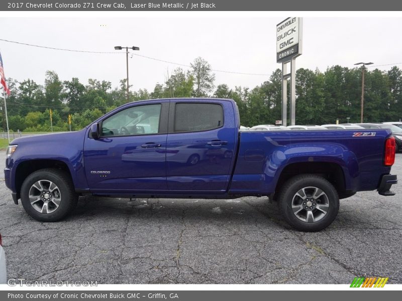 Laser Blue Metallic / Jet Black 2017 Chevrolet Colorado Z71 Crew Cab