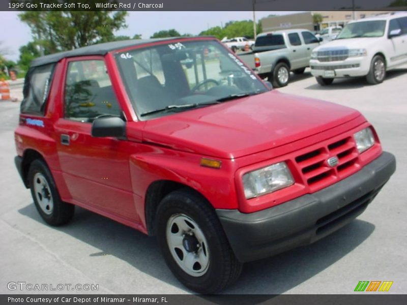 Wildfire Red / Charcoal 1996 Geo Tracker Soft Top