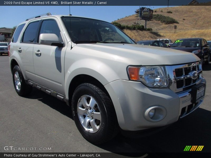 Brilliant Silver Metallic / Camel 2009 Ford Escape Limited V6 4WD