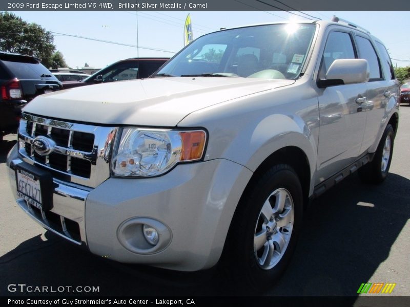 Brilliant Silver Metallic / Camel 2009 Ford Escape Limited V6 4WD