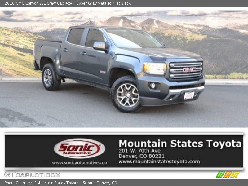 Cyber Gray Metallic / Jet Black 2016 GMC Canyon SLE Crew Cab 4x4