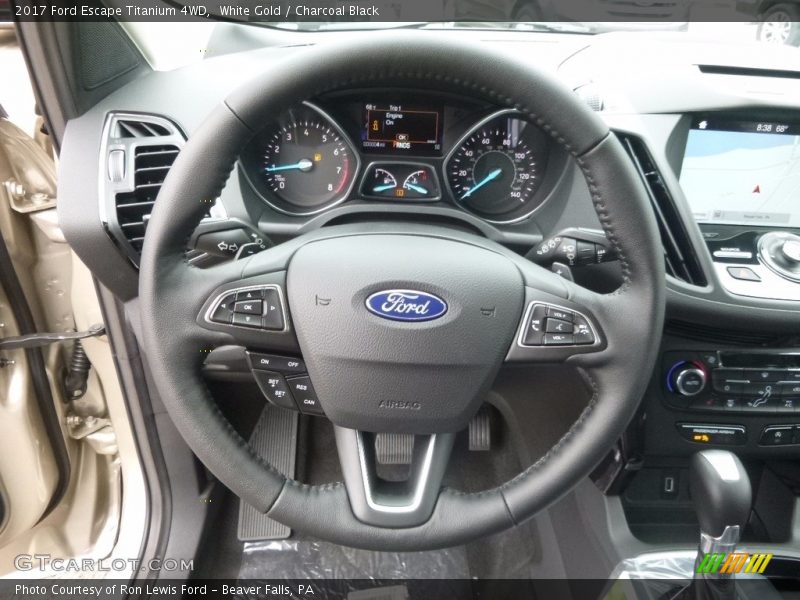 White Gold / Charcoal Black 2017 Ford Escape Titanium 4WD