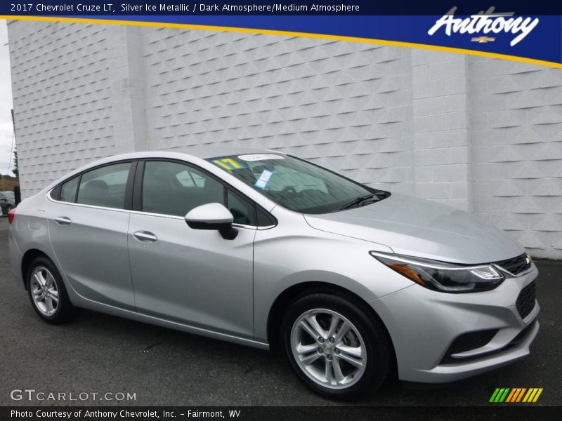 Silver Ice Metallic / Dark Atmosphere/Medium Atmosphere 2017 Chevrolet Cruze LT