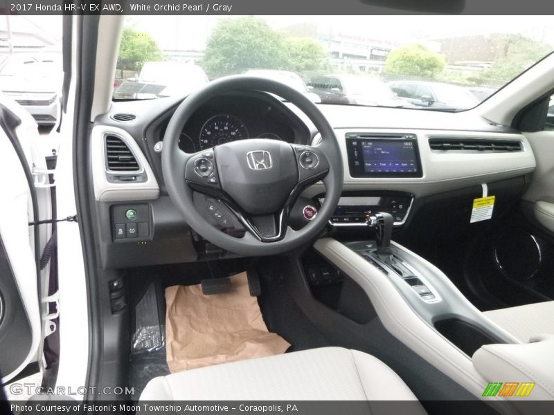 White Orchid Pearl / Gray 2017 Honda HR-V EX AWD