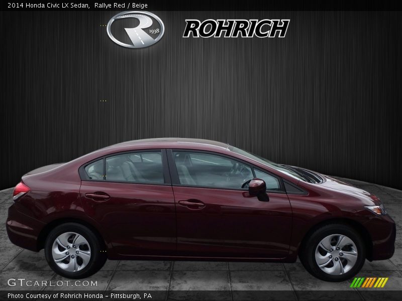 Rallye Red / Beige 2014 Honda Civic LX Sedan
