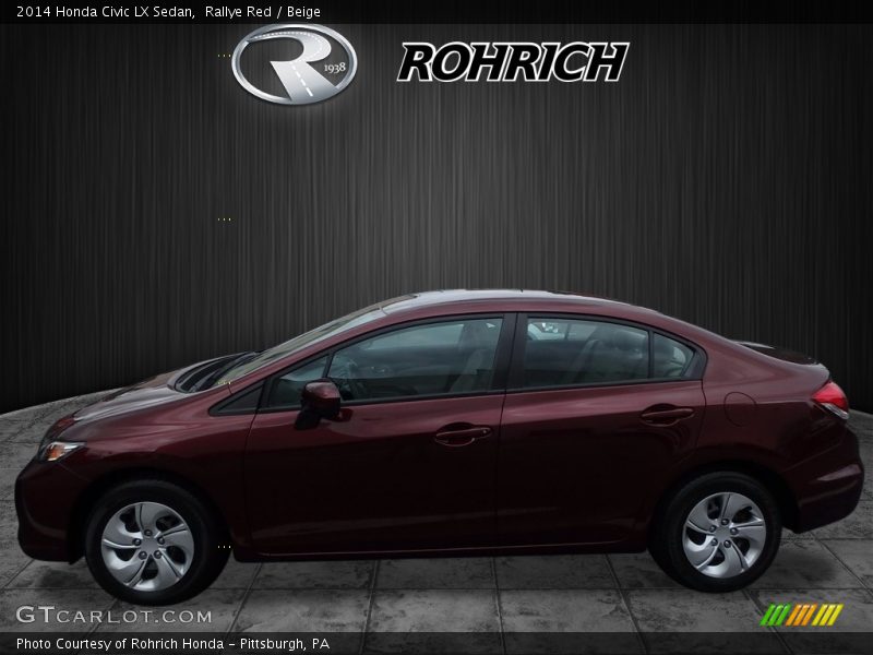 Rallye Red / Beige 2014 Honda Civic LX Sedan