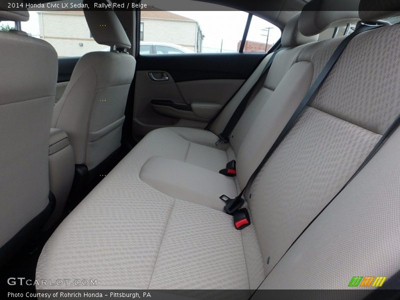 Rallye Red / Beige 2014 Honda Civic LX Sedan