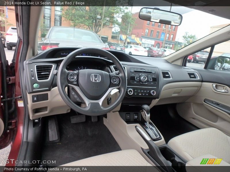Rallye Red / Beige 2014 Honda Civic LX Sedan