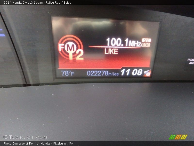 Rallye Red / Beige 2014 Honda Civic LX Sedan