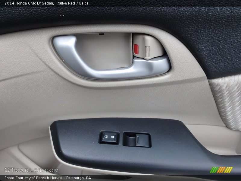 Rallye Red / Beige 2014 Honda Civic LX Sedan