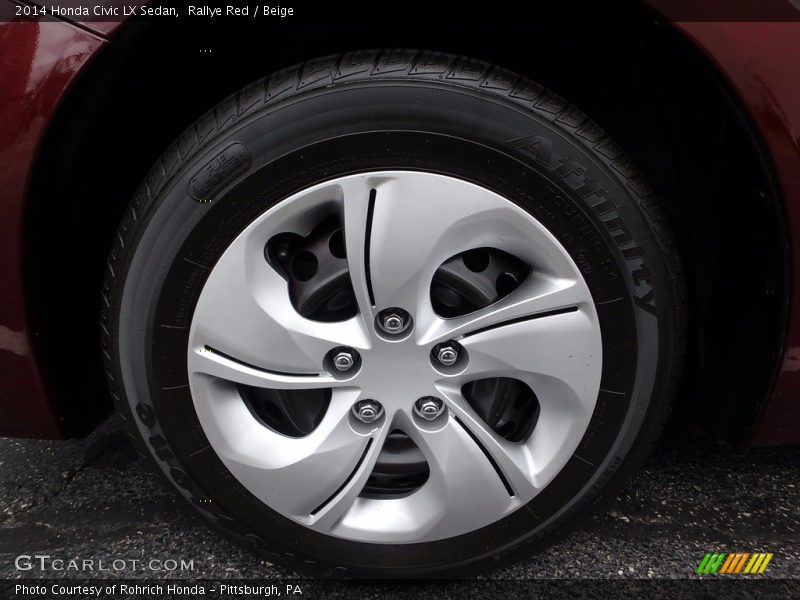 Rallye Red / Beige 2014 Honda Civic LX Sedan