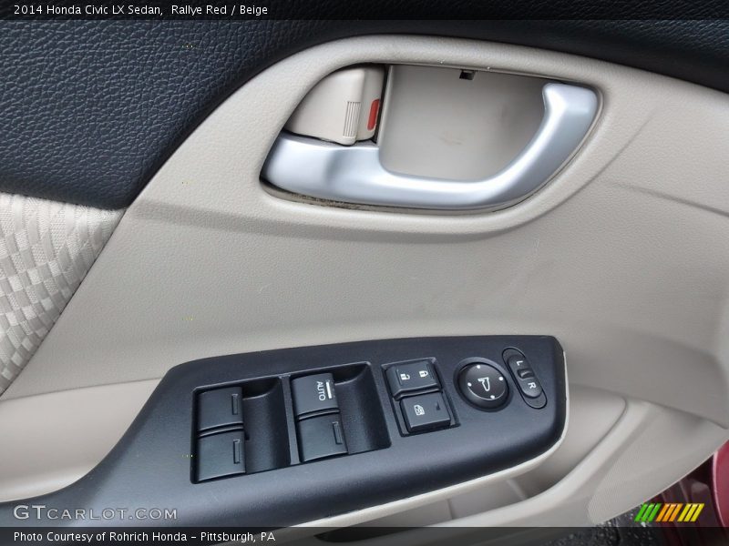 Rallye Red / Beige 2014 Honda Civic LX Sedan