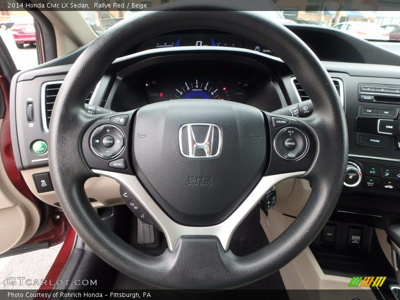 Rallye Red / Beige 2014 Honda Civic LX Sedan
