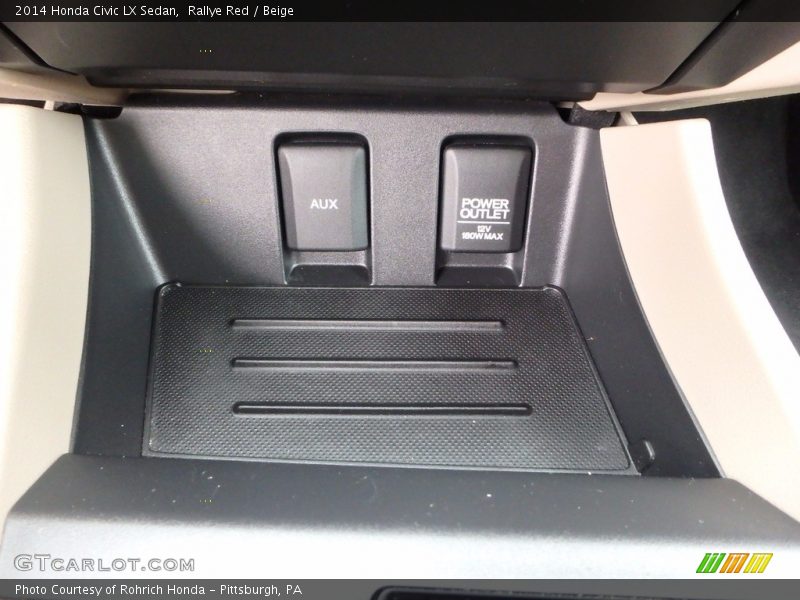 Rallye Red / Beige 2014 Honda Civic LX Sedan