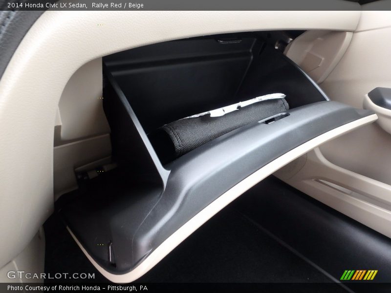 Rallye Red / Beige 2014 Honda Civic LX Sedan