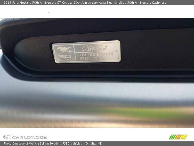 50th Anniversary Kona Blue Metallic / 50th Anniversary Cashmere 2015 Ford Mustang 50th Anniversary GT Coupe