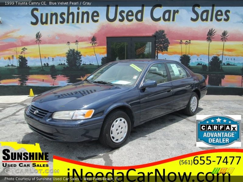 Blue Velvet Pearl / Gray 1999 Toyota Camry CE