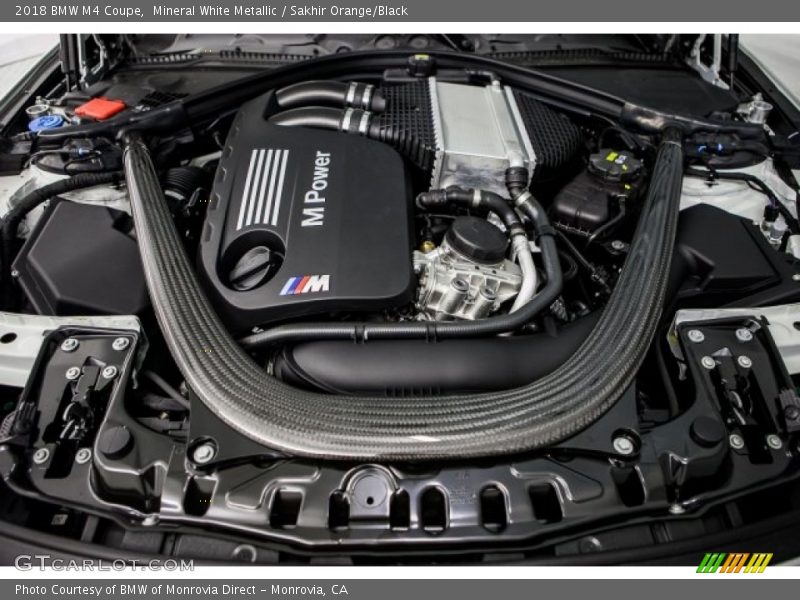 Mineral White Metallic / Sakhir Orange/Black 2018 BMW M4 Coupe