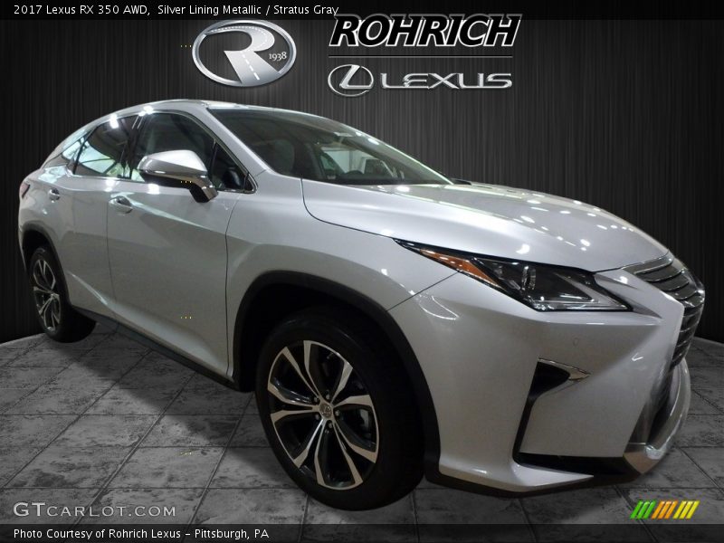 Silver Lining Metallic / Stratus Gray 2017 Lexus RX 350 AWD