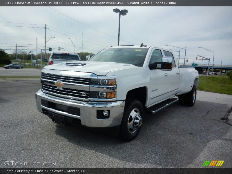 Summit White / Cocoa/­Dune 2017 Chevrolet Silverado 3500HD LTZ Crew Cab Dual Rear Wheel 4x4