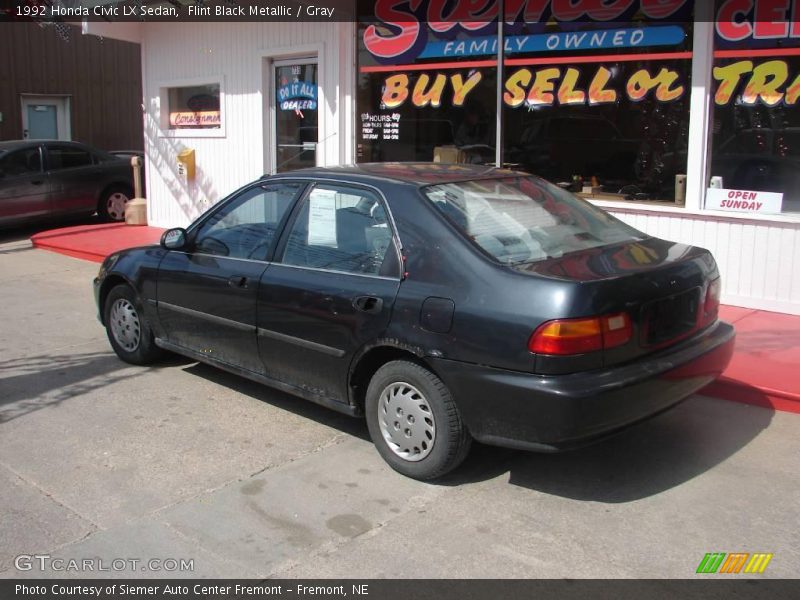 Flint Black Metallic / Gray 1992 Honda Civic LX Sedan